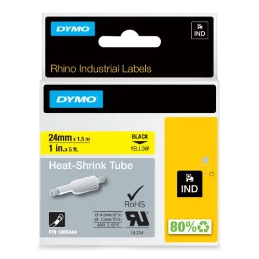 Dymo Black on Yellow Label Printer Tape, 1 m Length, 24 mm Width - 1805444 product image