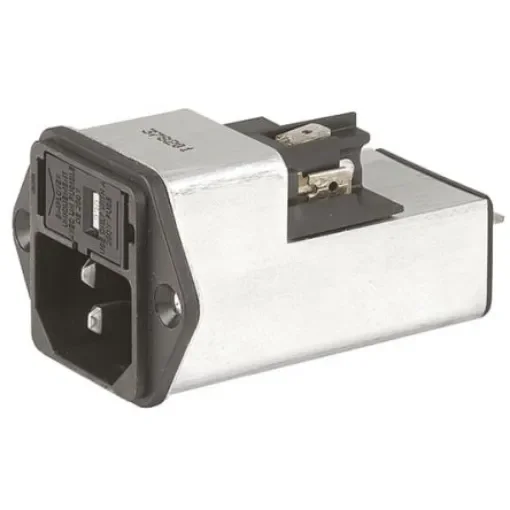 Schurter 6A, 125 V ac, 250 V ac Male Screw Filtered IEC Connector 4301.5004, Quick Connect 1, 2 Fuse product image