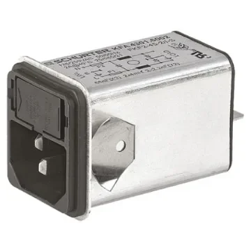 Schurter 2A, 125 V ac, 250 V ac Male Snap-In Filtered IEC Connector 4301.6002, Quick Connect 1, 2 Fuse product image