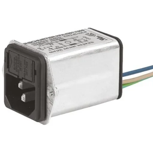 Schurter 4A, 125 V ac, 250 V ac Male Screw Filtered IEC Connector 4301.7003, Quick Connect 1, 2 Fuse product image