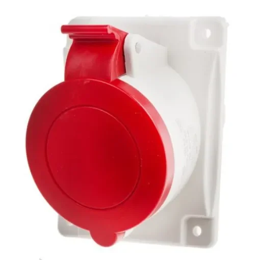 Scame IP44 Red Panel Mount 3P + N + E Heavy Duty Power Connector Socket, Rated At 32A, 415 V - 413.3267 product image