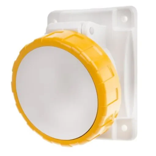 Scame IP66, IP67 Yellow Panel Mount 2P + E Heavy Duty Power Connector Socket, Rated At 16A, 110 V - 418.1663 product image