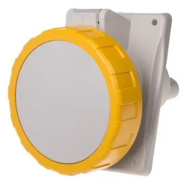 Scame IP66, IP67 Yellow Panel Mount 2P + E Heavy Duty Power Connector Socket, Rated At 32A, 110 V - 418.3263 product image