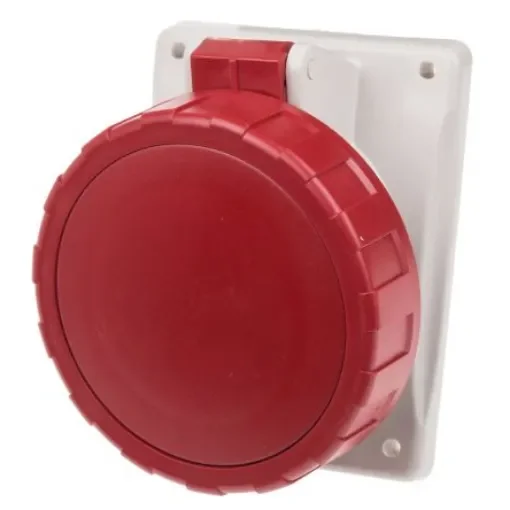 Scame IP66, IP67 Red Panel Mount 3P + N + E Heavy Duty Power Connector Socket, Rated At 32A, 415 V - 418.3267 product image