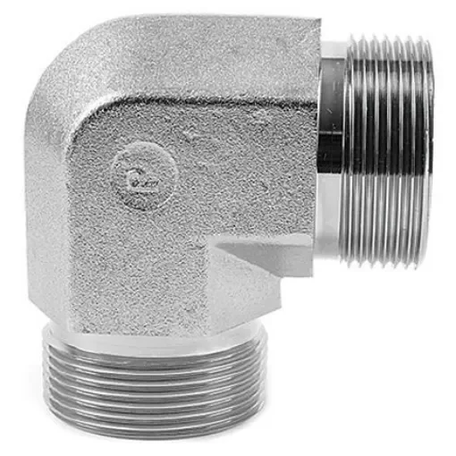Parker Steel Zinc Plated Hydraulic Elbow Threaded Adapter, 12EMK4S, G 3/4 Male G 3/4 Male product image