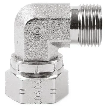 Parker Steel Zinc Plated Hydraulic Elbow Threaded Adapter, 12C6MK4S, G 3/4 Male G 3/4 Female product image