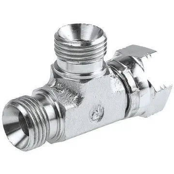 Parker Hydraulic Tee Threaded Adapter 4R6MK4S, Connector A G 1/4 Female Connector B G 1/4 Female product image