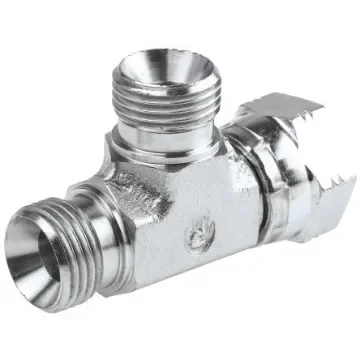 Parker Hydraulic Tee Threaded Adapter 8R6MK4S, Connector A G 1/2 Female Connector B G 1/2 Female product image