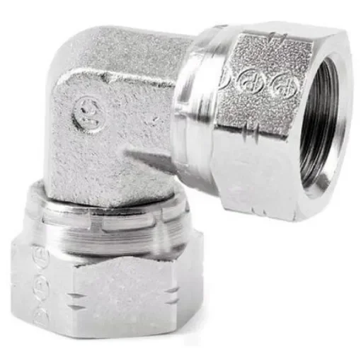 Parker Steel Zinc Plated Hydraulic Elbow Threaded Adapter, 8E6MK4S, G 1/2 Female G 1/2 Female product image