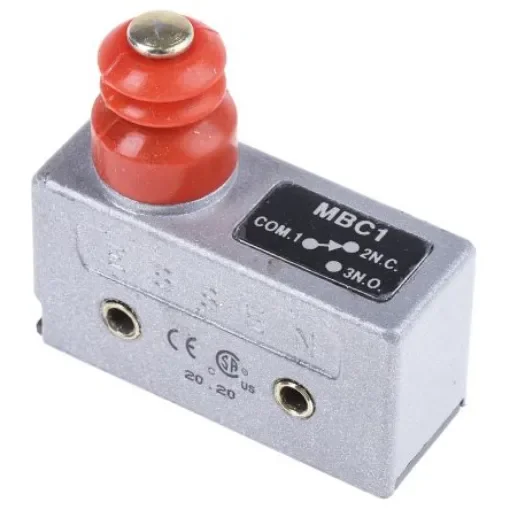 RS PRO Plunger Micro Switch, Screw Terminal, 15 A @ 250 V ac, SP-CO, IP54 - 7972501 product image