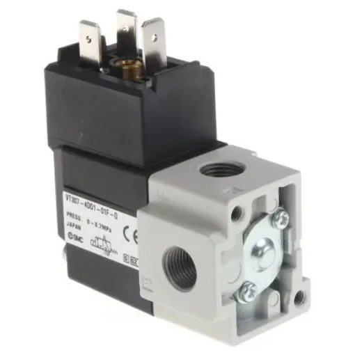 SMC 3/2 Pneumatic Solenoid Valve - Solenoid/Solenoid G 1/8 VT307 Series 220V ac - VT307-4DO1-01F-Q product image