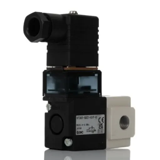 SMC 3/2 Pneumatic Solenoid Valve - Solenoid/Solenoid G 1/8 VT307 Series 24V dc - VT307-5DZ1-01F-Q product image