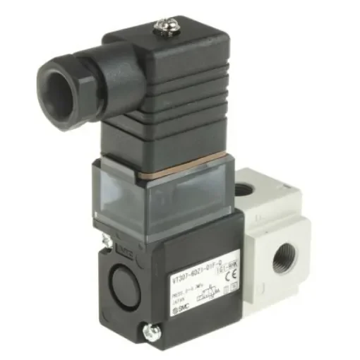 SMC 3/2 Pneumatic Solenoid Valve - Solenoid/Solenoid G 1/8 VT307 Series 12V dc - VT307-6DZ1-01F-Q product image