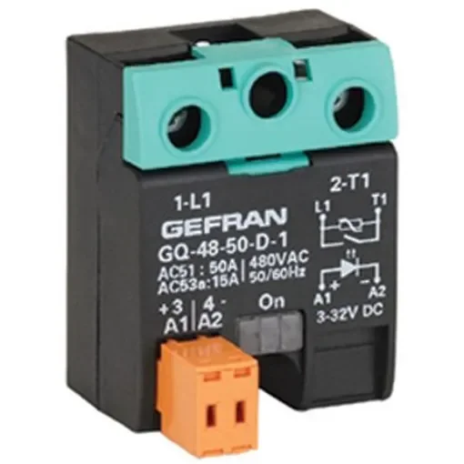 Gefran GQ Series Solid State Relay, 50 A Load, Surface Mount, 480 V ac Load, 32 V dc Control - GQ-50-48-D-1-1 (480V/50A) product image