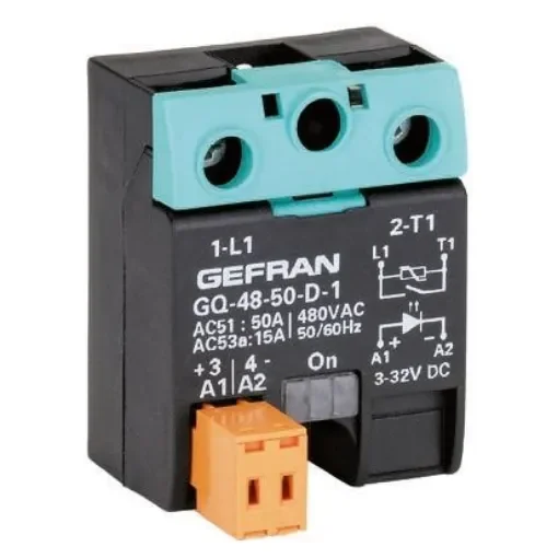 Gefran GQ Series Solid State Relay, 25 A Load, Surface Mount, 480 V ac Load, 32 V dc Control - GQ-25-48-D-1-1 (480V/25A) product image