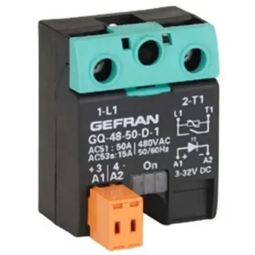 Gefran GQ Series Solid State Relay, 50 A Load, Surface Mount, 600 V ac Load, 260V ac/dc Control - GQ-50-60-A-1-1 (600V/50A) product image