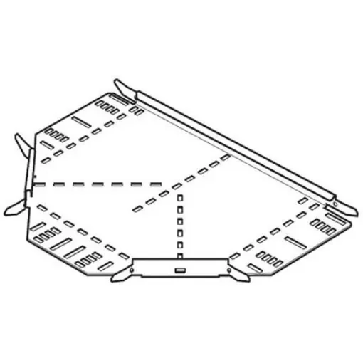 Legrand Medium Duty Equal Tee Pre-Galvanised Steel Cable Tray Accessory, 100 mm Width, 25mm Depth - MRFT100PG product image