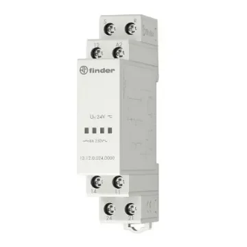Finder DIN Rail Latching Power Relay, 12V ac/dc Coil, 8A Switching Current, SPDT - 13.12.0.012.0000 product image