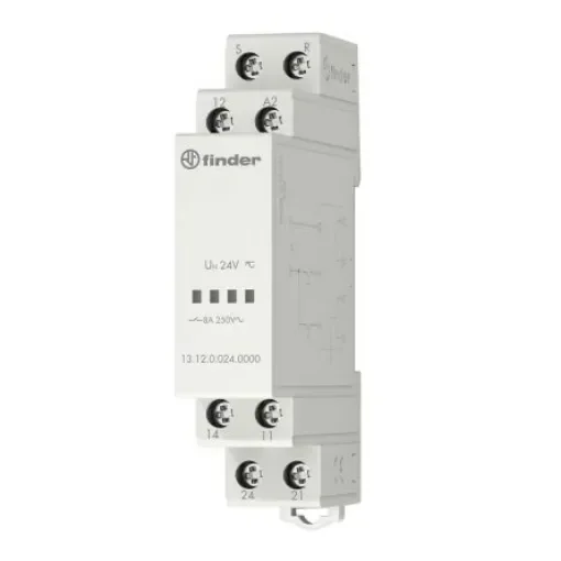 Finder DIN Rail Latching Power Relay, 12V ac/dc Coil, 8A Switching Current, SPDT - 13.12.0.012.0000 product image