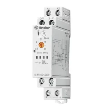 Finder DIN Rail Power Relay, 230V ac Coil, 16A Switching Current, SPST - 13.61.8.230.0000 product image