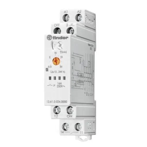 Finder DIN Rail Power Relay, 230V ac Coil, 16A Switching Current, SPST - 13.61.8.230.0000 product image