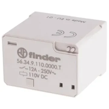 Finder Plug In Power Relay, 110V dc Coil, 12A Switching Current, 4PDT - 56.34.9.110.0000T product image