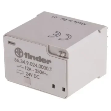 Finder Plug In Power Relay, 24V dc Coil, 12A Switching Current, 4PDT - 56.34.9.024.0000T product image