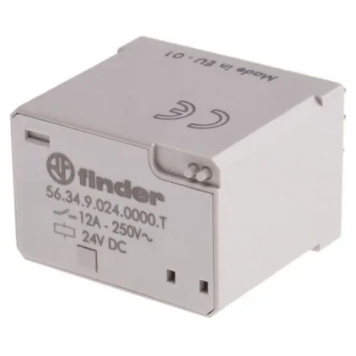 Finder Plug In Power Relay, 24V dc Coil, 12A Switching Current, 4PDT - 56.34.9.024.0000T product image