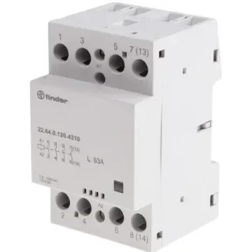 Finder 22 Series Contactor, 125 V ac Coil, 4-Pole, 63 A - 22.64.0.120.4310 product image