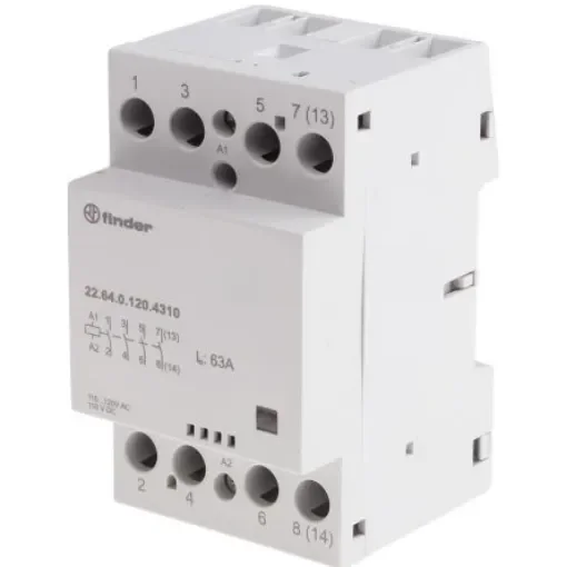 Finder 22 Series Contactor, 125 V ac Coil, 4-Pole, 63 A - 22.64.0.120.4310 product image