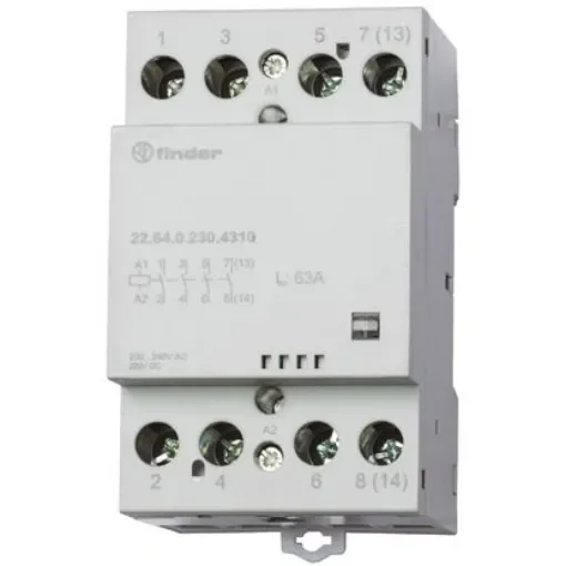 Finder 22 Series Contactor, 24 V ac, 24 V dc Coil, 4-Pole, 63 A - 22.64.0.024.4610 product image