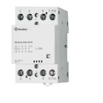 Finder 22 Series Contactor, 240 V ac Coil, 4-Pole, 63 A - 22.64.0.230.4310 product image