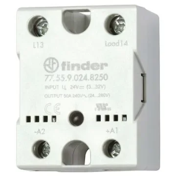 Finder 77 Series Solid State Relay, 50 A Load, Heatsink, 280 V ac Load, 230 V ac Control - 77.55.8.230.8250 product image