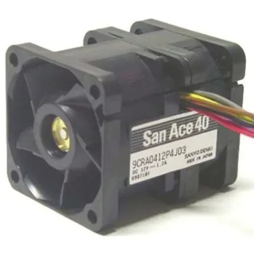 Sanyo Denki San Ace 9CRA Series Axial Fan, 12 V dc, DC Operation, 55m³/h, 19.2W, 1.6A Max, 40 x 40 x 48mm - 9CRA0412P4K03 product image
