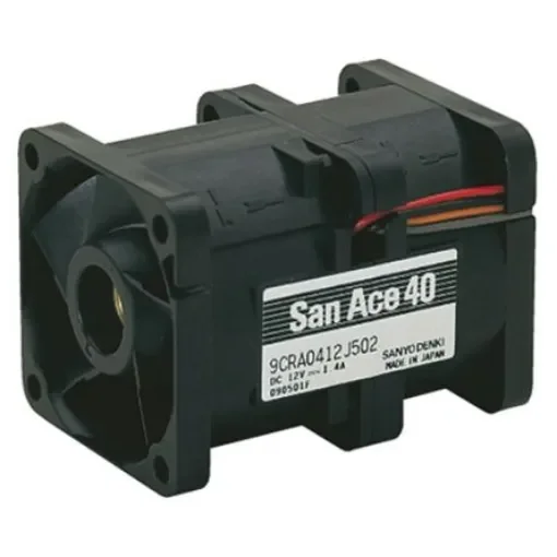 Sanyo Denki San Ace 9CRA Series Axial Fan, 12 V dc, DC Operation, 57m³/h, 21.6W, 1.8A Max, 40 x 40 x 56mm - 9CRA0412K501 product image