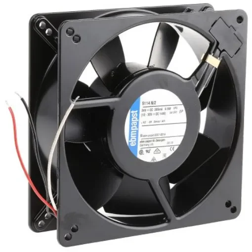 ebm-papst 5100 N Series Axial Fan, 24 V dc, DC Operation, 260m³/h, 9.5W, 135 x 135 x 38mm - 5114N/2-060 product image
