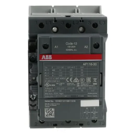 ABB AF116-30-11-13 AF Contactor, 230 V ac Coil, 3-Pole, 160 A, 55 kW, 3NO, 690 V ac - 1SFL427001R1311  AF116-30-11-13 product image
