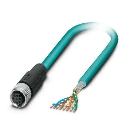 Phoenix ContactNBC- 10.0-94B/FS SCO US, 10m Cat5, Blue M12 to Female Unterminated Shielded, Terminated PUR Sheath - 1408746 product image