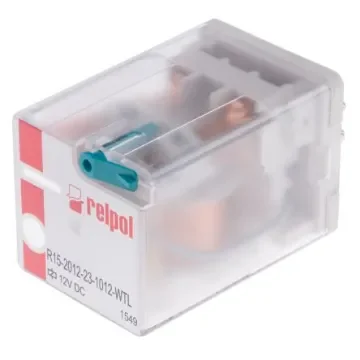 Relpol Plug In Power Relay, 12V dc Coil, 10A Switching Current, DPDT - R15-2012-23-1012-WTL product image