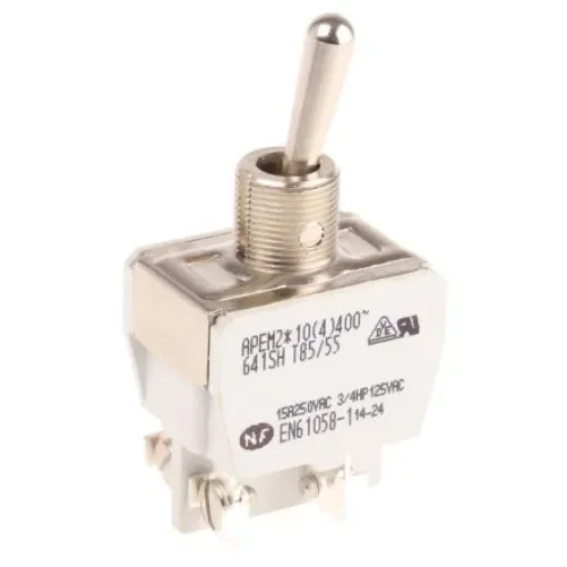 APEM Toggle Switch, Panel Mount, On-Off, SPST, Screw Terminal - 641SH product image