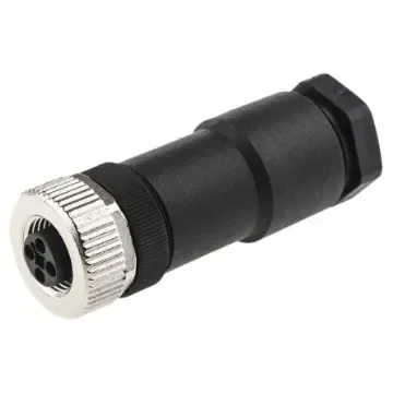 binder Circular Connector, 4 Contacts, Cable Mount, M12 Connector, Socket, Female, IP67, 813 Series - 99-0630-19-04 product image