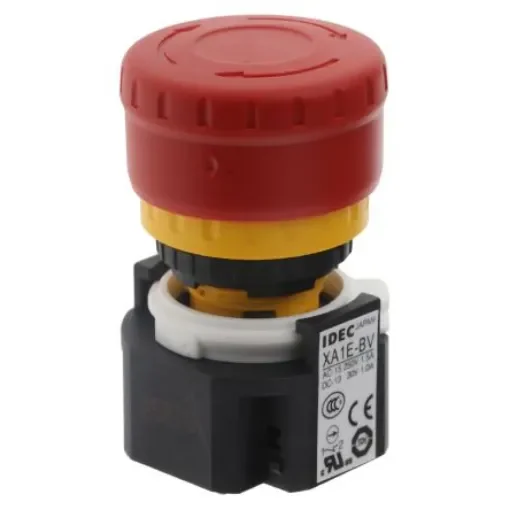 Idec Emergency Stop Push Button, Panel Mount, 3P CO, IP65 - XA1E-BV313R product image