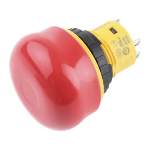 Idec Push Button Switch, Latching, Panel Mount, 16.2mm Cutout, SPDT, 250V, IP65 - AB6E-3BV02PRH product image