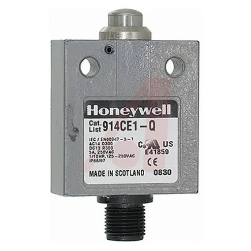 Honeywell 914CE Series Plunger Limit Switch, NO/NC, IP66, IP67, IP68, SPDT, Die Cast Zinc Housing, 250V ac Max, 5A Max - 914CE1-Q product image