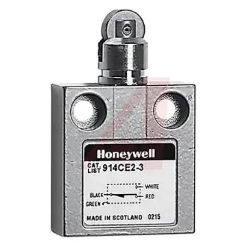 Honeywell 914CE Series Roller Plunger Limit Switch, NO/NC, IP66, IP67, IP68, SPDT, Die Cast Zinc Housing, 250V ac Max, - 914CE2-3 product image