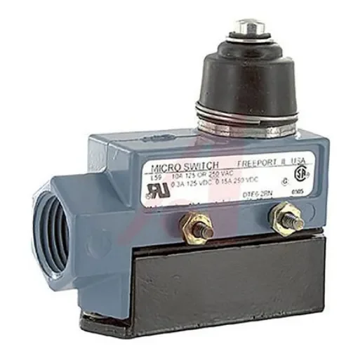 Honeywell DTE6 Series Plunger Limit Switch, 2NO/2NC, IP66, DPDT, Die Cast Zinc Housing, 250V ac Max, 10A Max - DTE6-2RN product image
