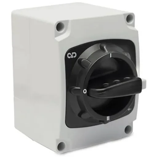 Craig & Derricott 3P Pole Isolator Switch - 20A Maximum Current, 7.5kW Power Rating, IP66 - SCODDG203 product image