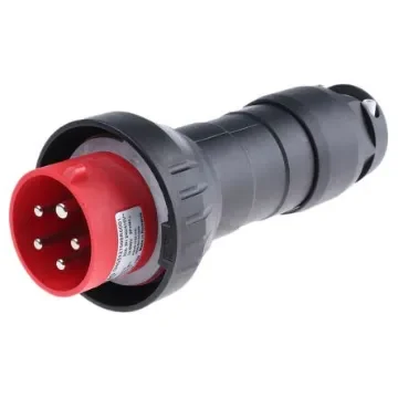 Eaton, GHG IP54, IP66 Black Cable Mount 3P + N + E Heavy Duty Power Connector Plug, Rated At 32A, 415 V - GHG 5127506R0001 product image