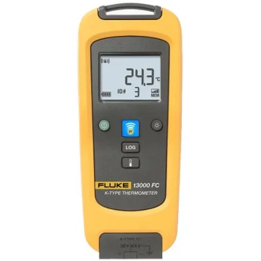 Fluke T3000 FC Wireless Digital Thermometer for Industrial Use, K Probe, 1 Input(s), +1372°C Max, ±0.5 K Accuracy - FLK-T3000 FC product image