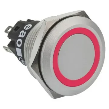 EAO 82 Series Illuminated Push Button Switch, Momentary, Panel Mount, 22.3mm Cutout, SPDT, Red LED, 240V, IP65, IP67 - 82-6551.1116 product image